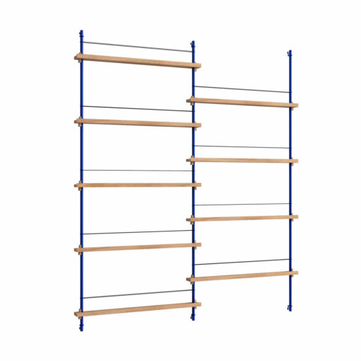 Moebe Shelving System Magazinregal MS.180.2 Eiche/Blau