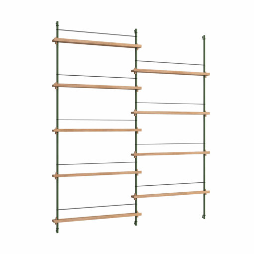 Moebe Shelving System Magazinregal MS.180.2 Eiche/Grün