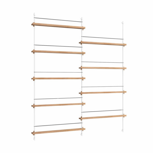 Moebe Shelving System Magazinregal MS.180.2 Eiche/Weiß