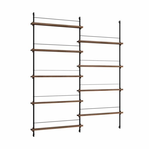 Moebe Shelving System Magazinregal MS.180.2 Dunkle Eiche/Schwarz