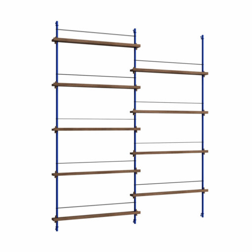 Moebe Shelving System Magazinregal MS.180.2 Dunkle Eiche/Blau