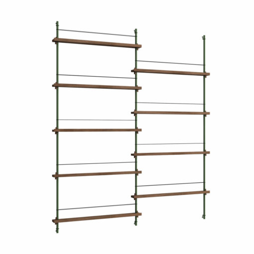 Moebe Shelving System Magazinregal MS.180.2 Dunkle Eiche/Grün