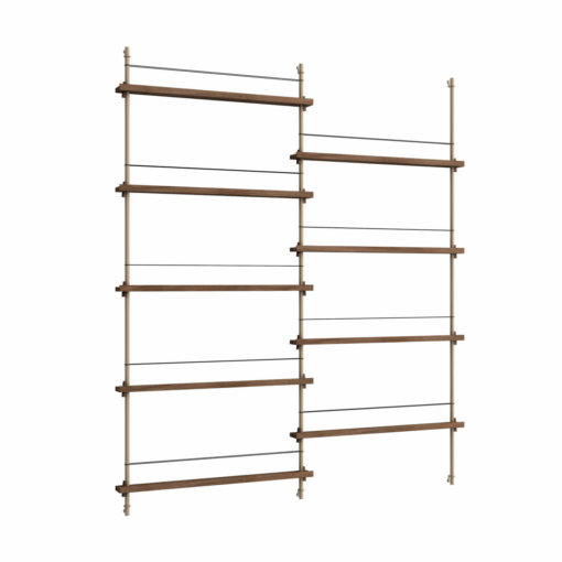 Moebe Shelving System Magazinregal MS.180.2 Dunkle Eiche/Grau