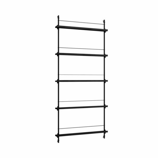 Moebe Shelving System Magazinregal MS.180.1 Schwarz/Schwarz