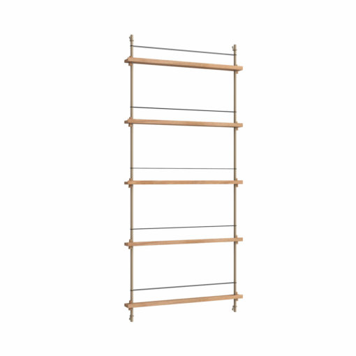 Moebe Shelving System Magazinregal MS.180.1 Eiche/Grau