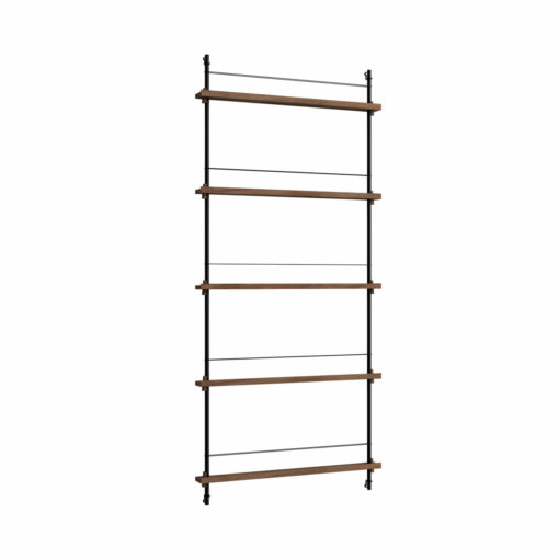 Moebe Shelving System Magazinregal MS.180.1 Dunkle Eiche/Schwarz