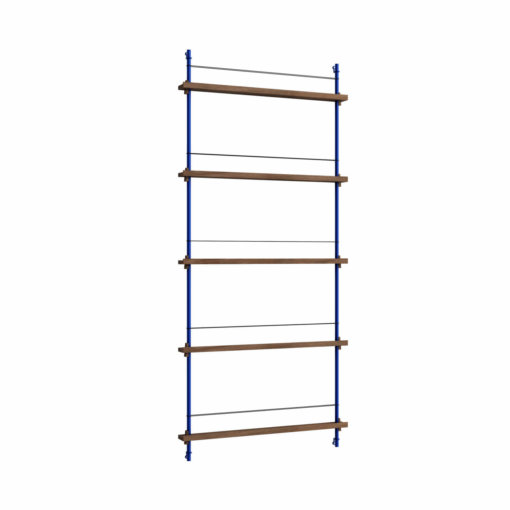 Moebe Shelving System Magazinregal MS.180.1 Dunkle Eiche/Blau