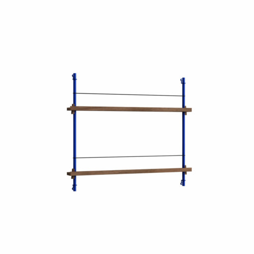 Moebe Shelving System Magazinregal MS.65.1 Dunkle Eiche/Blau