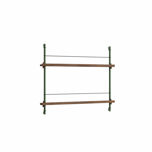 Moebe Shelving System Magazinregal MS.65.1 Dunkle Eiche/Grün