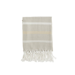 Madam Stoltz Hammam Tuch Beige Streifen
