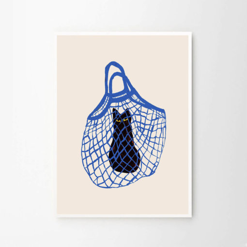 Chloe Purpero Johnson Poster The Cat's In The Bag gerahmt weiß