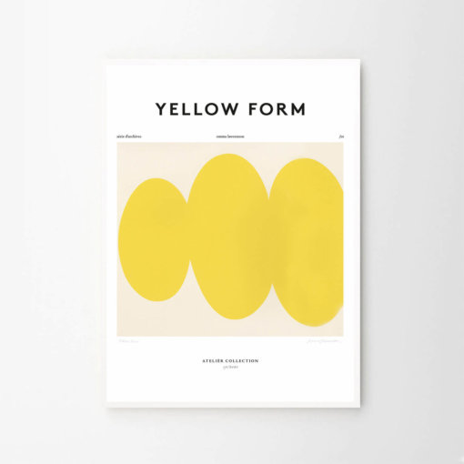 Emma Lawrenson Poster Yellow Form gerahmt weiß