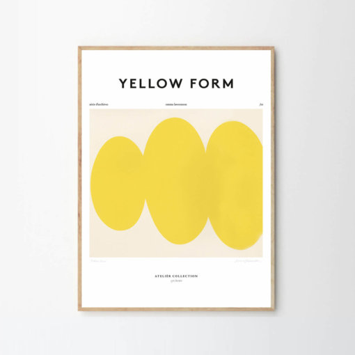 Emma Lawrenson Poster Yellow Form gerahmt Eiche