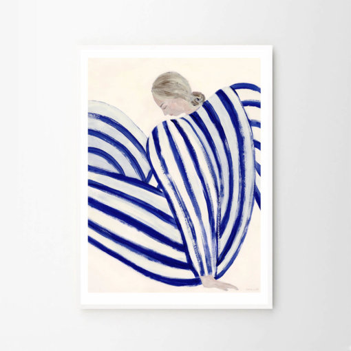 Sofia Lind Poster Blue Stripe At Concorde gerahmt weiß