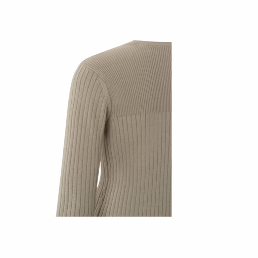 YAYA Fine Rib Sweater mit abnehmbaren Kragen Beige