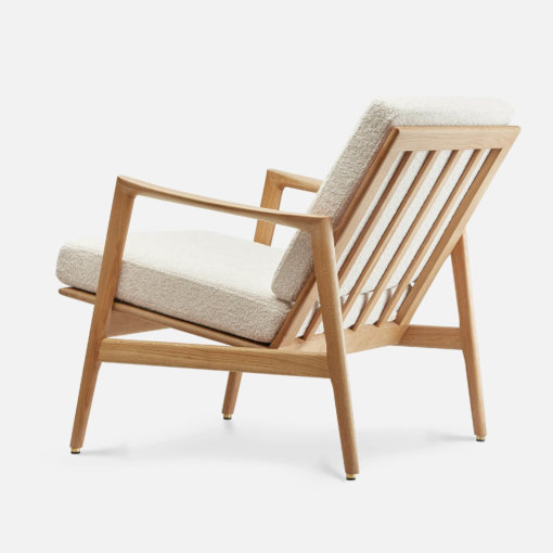 366 Stefan Lounge Chair Bouclé Creme Oak 02 Rücken