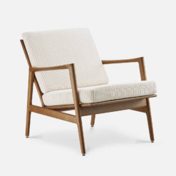 Stefan Lounge Chair Cord von 336 concept in Creme und Dark Oak