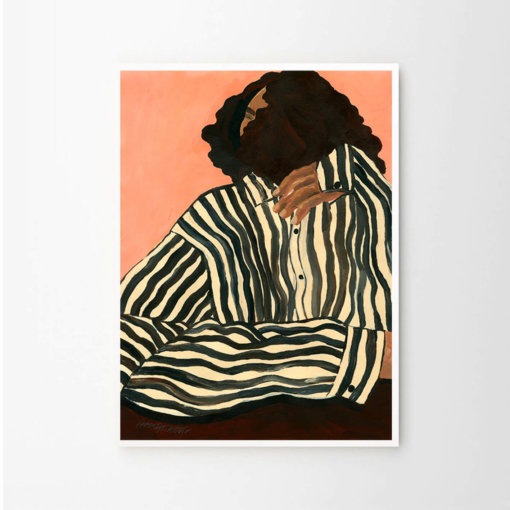 Hanna Peterson Poster Serene Stripes im Rahmen weiß