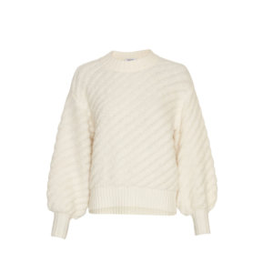 Moss Copenhagen Pullover mit Ballonärmeln Cremeweiß