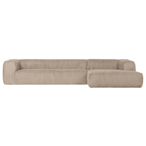 Cord-Sofa Chaiselongue L Rechts Travertin Front