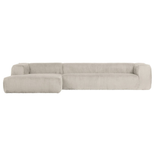 Cord-Sofa Chaiselongue L Links Natural Front