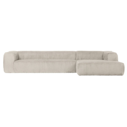 Cord-Sofa Chaiselongue L Rechts Natural Front