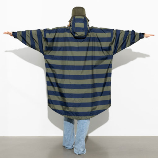 VIVI MARI Raincoat Bold Stripes Navy/Olive - Image 5