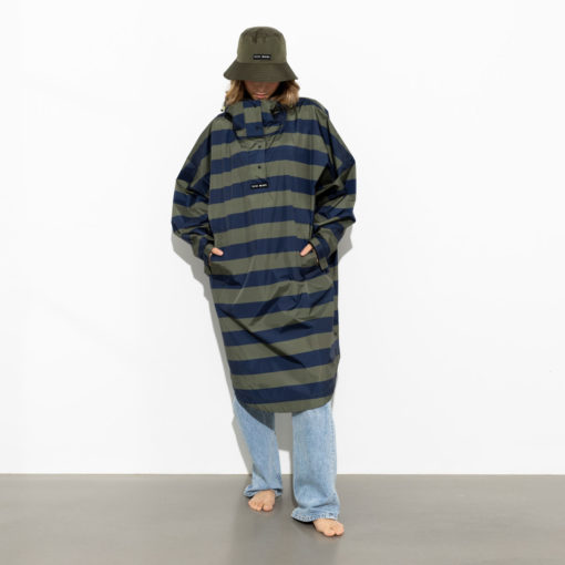 VIVI MARI Raincoat Bold Stripes Navy/Olive - Image 4