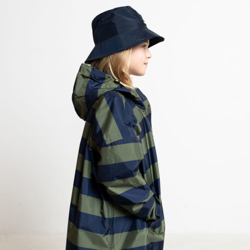 VIVI MARI Kids Raincoat Bold Stripes Navy/Olive - Image 8