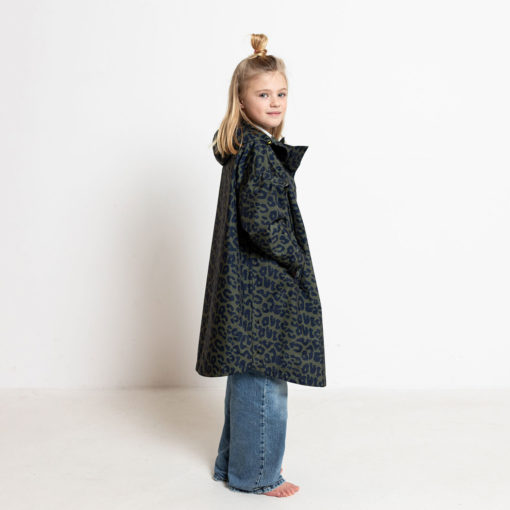 VIVI MARI Kids Raincoat Leo Splashes Navy/Olive - Image 4
