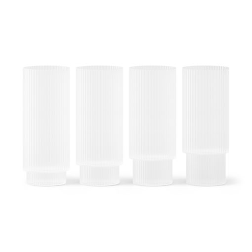 ferm LIVING Ripple Longdrink-Glas Frosted