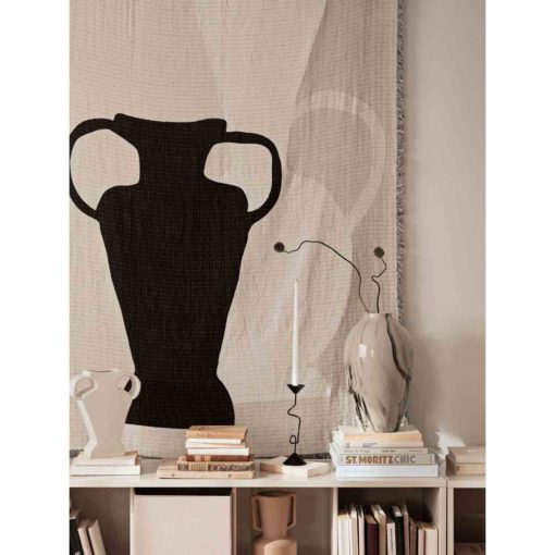 Broste Copenhagen Wandteppich Beige/Black