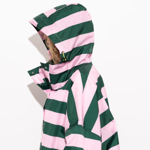 VIVI MARI Raincoat Bold Stripes Green/Rose