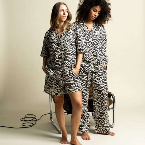 VIVI MARI Pyjama-Sets Kurz und Lang Leo Splashes Black/Sand