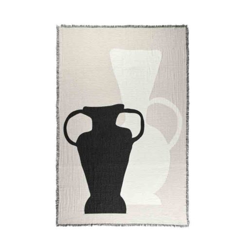 Broste Copenhagen Wandteppich Beige/Black
