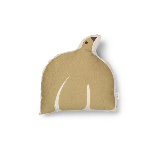 ferm LIVING Kissen Vogel Gelb