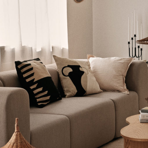 Broste Copenhagen Kissenbezug Beige/Black