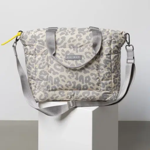 VIVI MARI Padded Tote Bag M Leo Splashes Grey/Sand