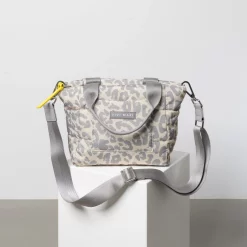 VIVI MARI Padded Tote Bag Leo Splashes Grey/Sand Small