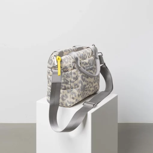 VIVI MARI Padded Tote Bag Leo Splashes Grey/Sand Small