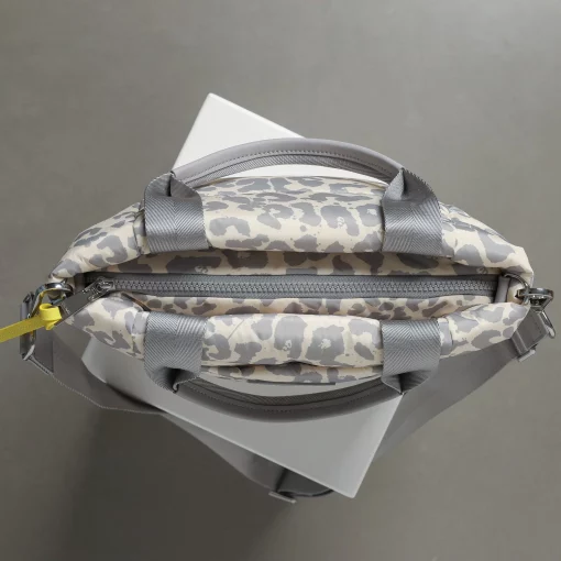 VIVI MARI Padded Tote Bag Leo Splashes Grey/Sand Small