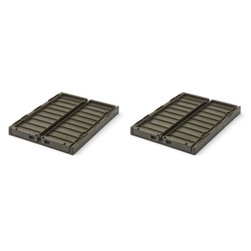 Liewood 2er-Set Klappbox Army Brown S flach