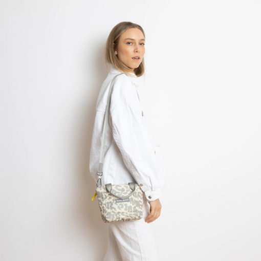 VIVI MARI Padded Tote Bag MINI Leo Splashes Grey/Sand Small