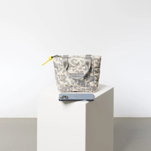 VIVI MARI Padded Tote Bag MINI Leo Splashes Grey/Sand Small