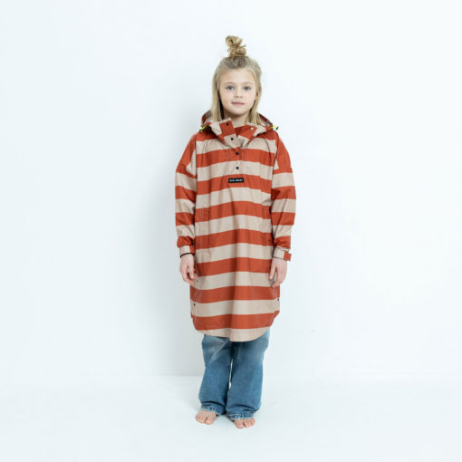 VIVI MARI Raincoat Bold Stripes Cinnamon/Latte (7-9 Jahre)