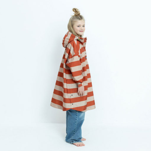 VIVI MARI Raincoat Bold Stripes Cinnamon/Latte (7-9 Jahre)
