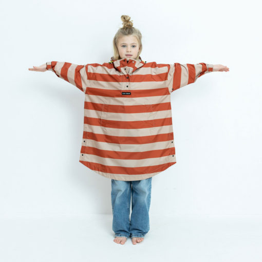 VIVI MARI Raincoat Bold Stripes Cinnamon/Latte (7-9 Jahre)