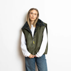 VIVI MARI Reversible Bomber Vest Olive/Leo Navy-Olive