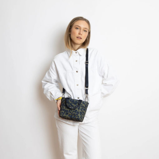 VIVI MARI Padded Tote Bag MINI Leo Splashes Navy/Olive
