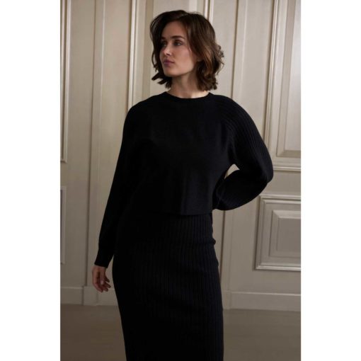 YAYA Strickkleid Black Mood